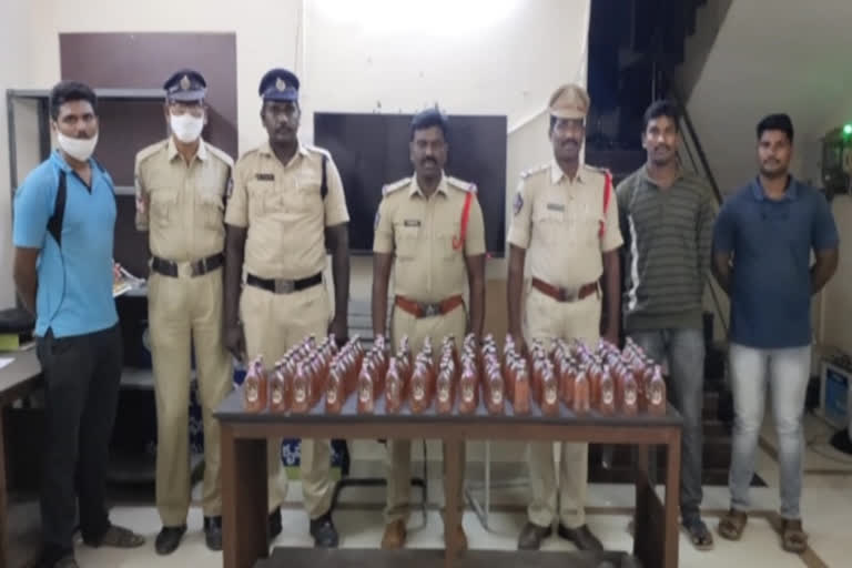 police caught illicit liquor in krishna district