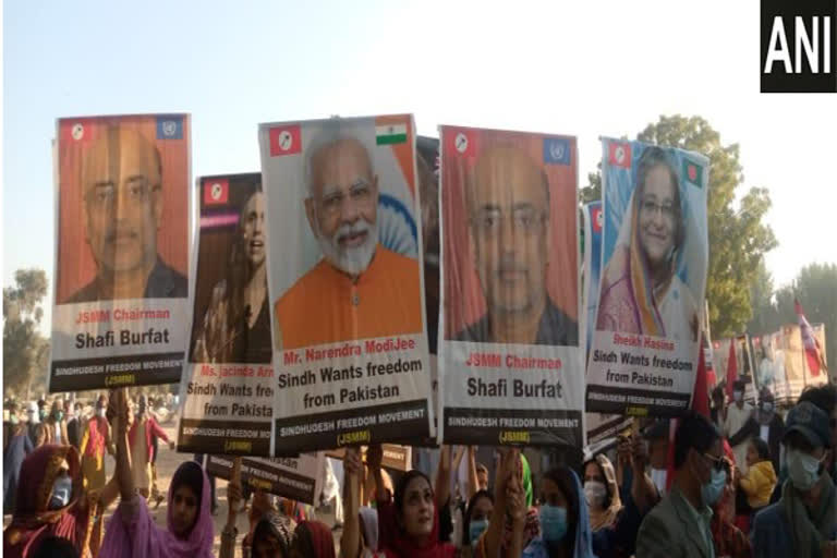 Placards of PM Modi, other world leaders raised at pro-freedom rally in Pakistan's Sindh