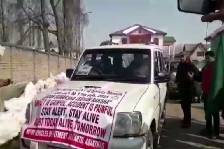 awareness rally held under the 32nd national safety road month in anantnag