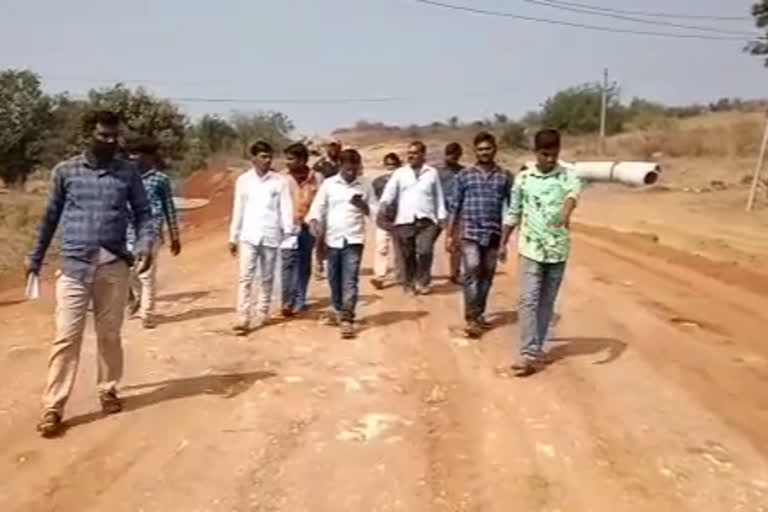 Farmers are protesting against the construction of an outer ring road around the town of Tandur in Vikarabad district