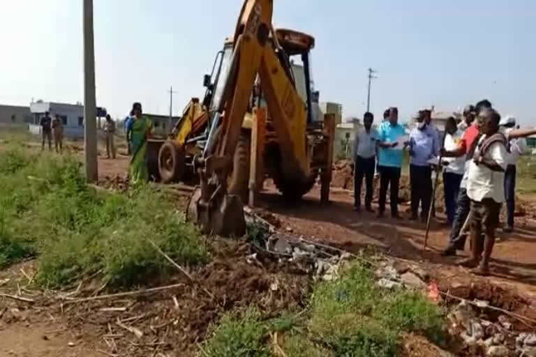 Road encroachment clearrence operations in dharwad