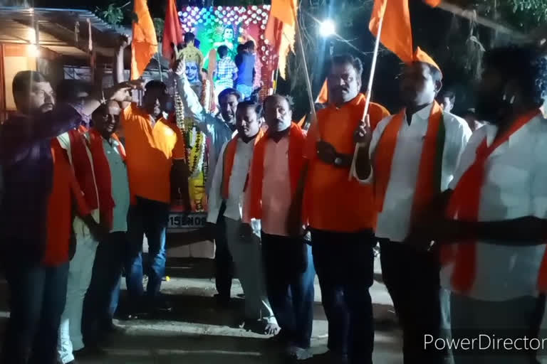 Shobhayatra with a picture of Lord Rama at Jangampally in kamareddy district