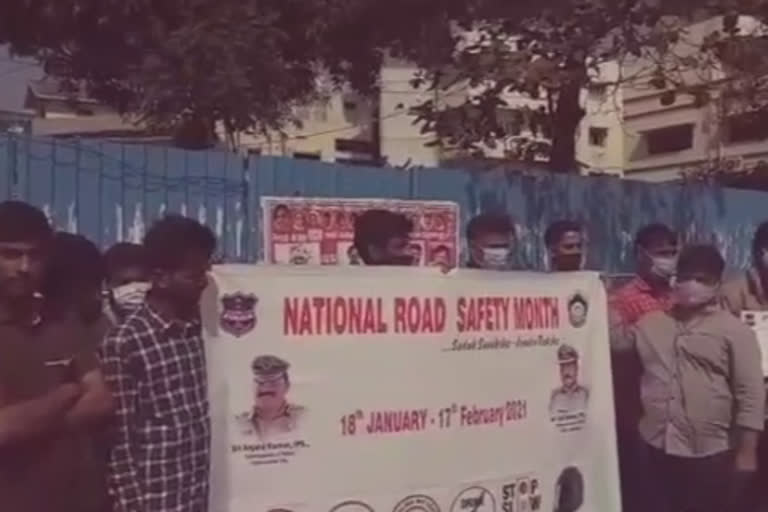 national road safety awareness, jubilee hills traffic police