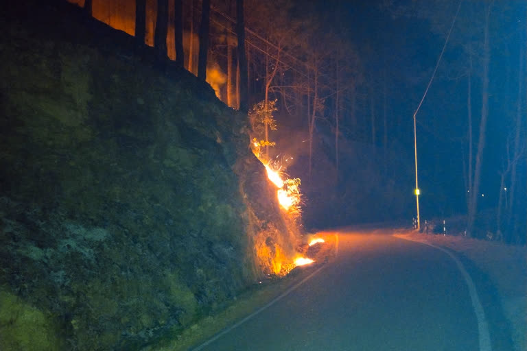 Fire in Jakholi Range forests of Rudraprayag