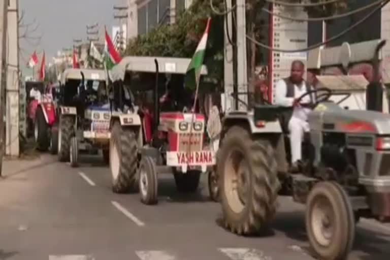 Gurugram tractor march rehearse