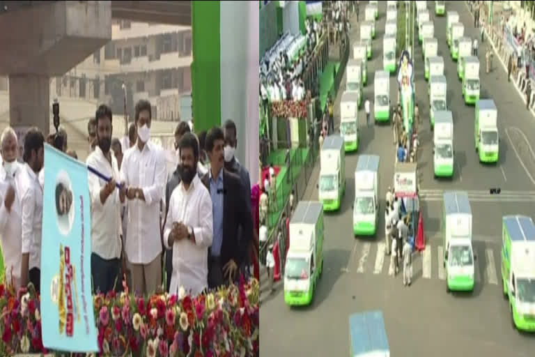 cm jagan starts ration supply vehicles