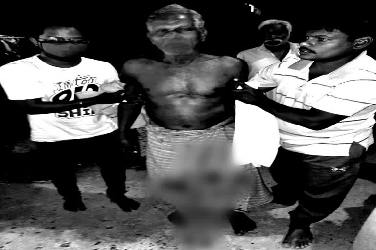 Thugs trying to attack a sleeping old man in Guntur