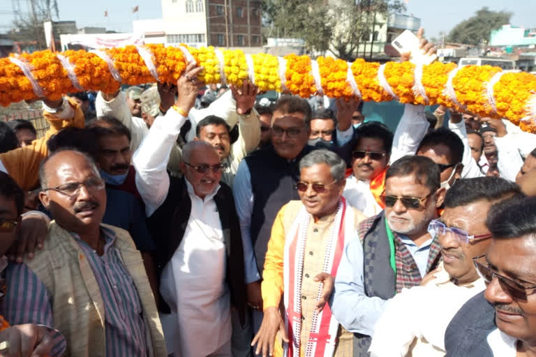 Babulal Marandi was given a grand welcome in hazaribag