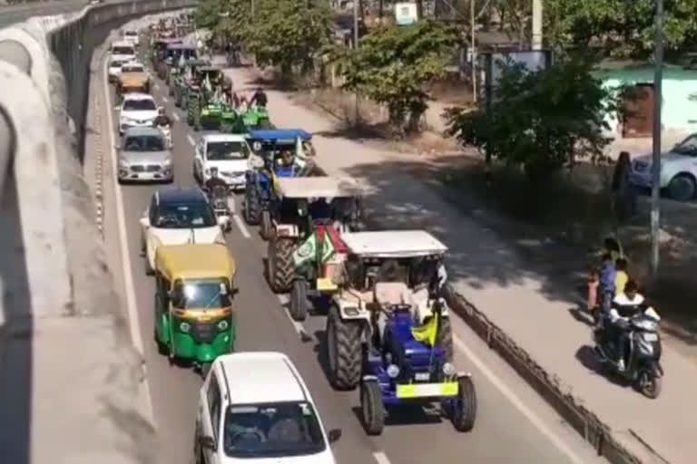 farmers tractor rally rehearsal in panchkula