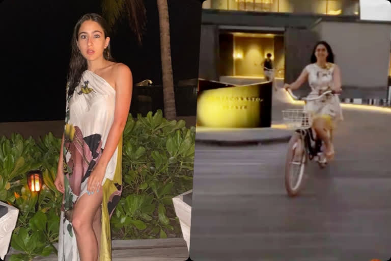 Sara Ali Khan goes cycling with Ibrahim in Maldives - watch video