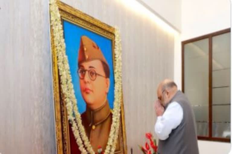 amit shah pays tribute to subash chandra bose