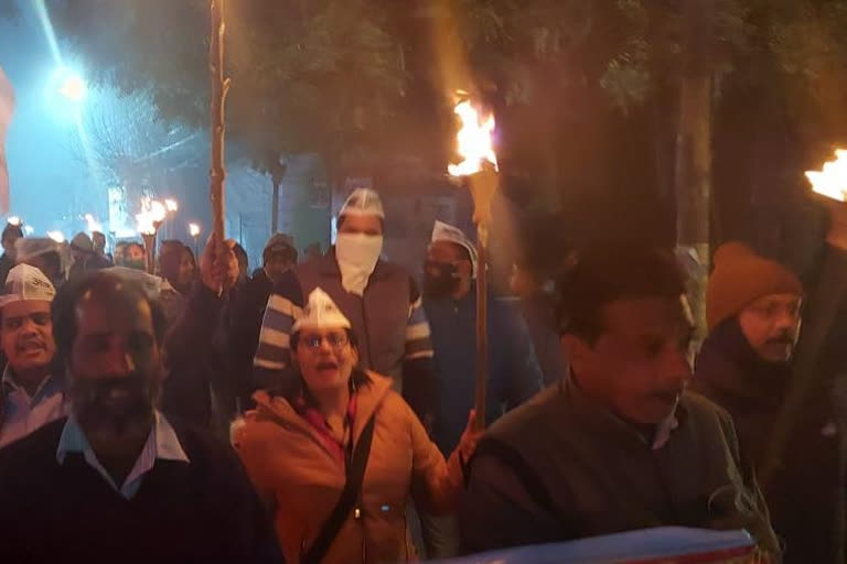 torch procession taken out in bareilly