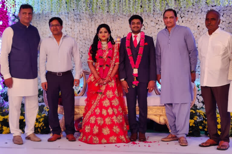 Indian cricketer Azharuddin attends a wedding