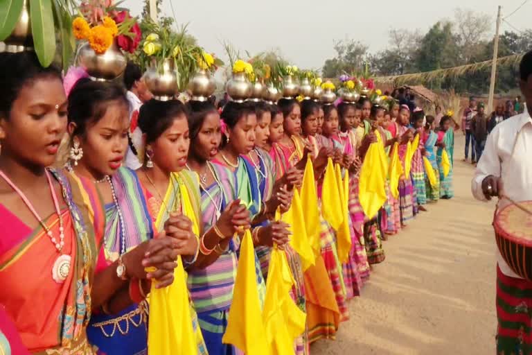 Jatra pooja of tribal community in dhanbad