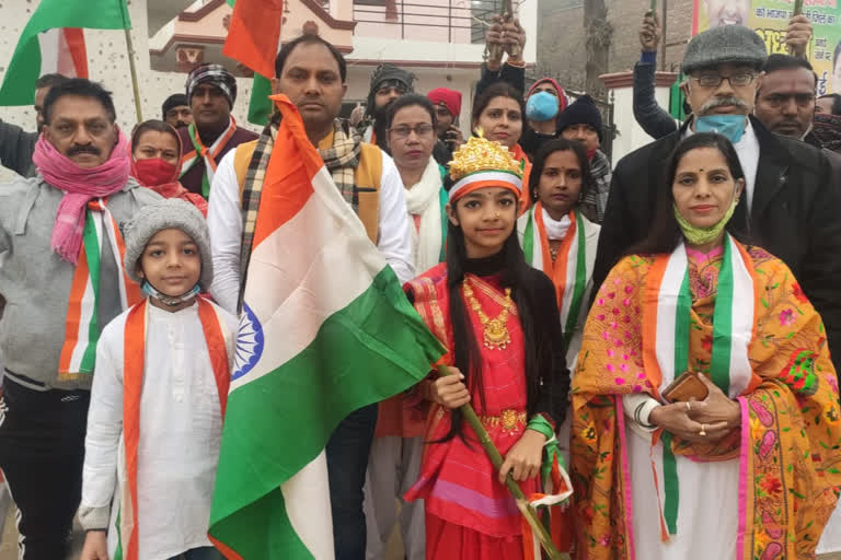 tiranga rally organized at aya nagar in delhi two days before republic day