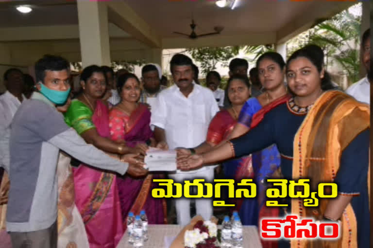 cm relief fund cheques, minister talasani srinivas yadav