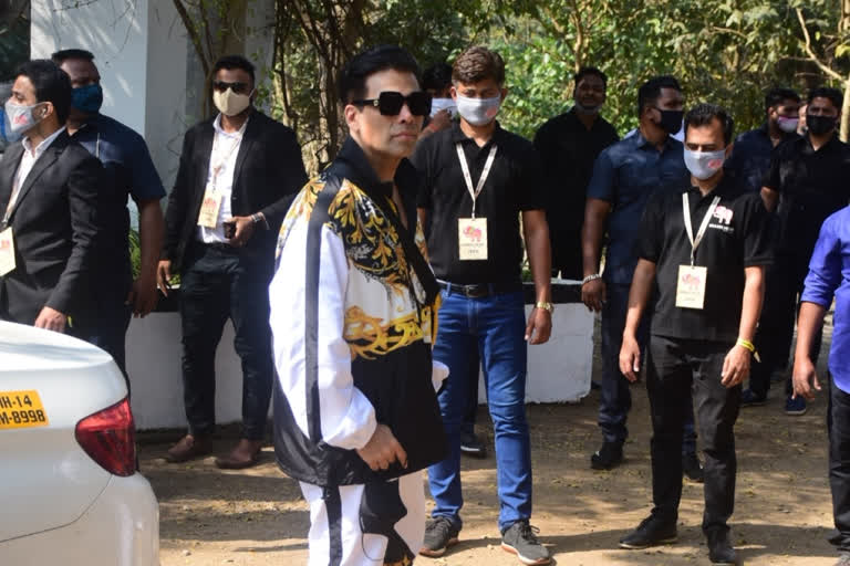 VaruSha wedding: Karan Johar reaches Alibaug looking his fashionable best