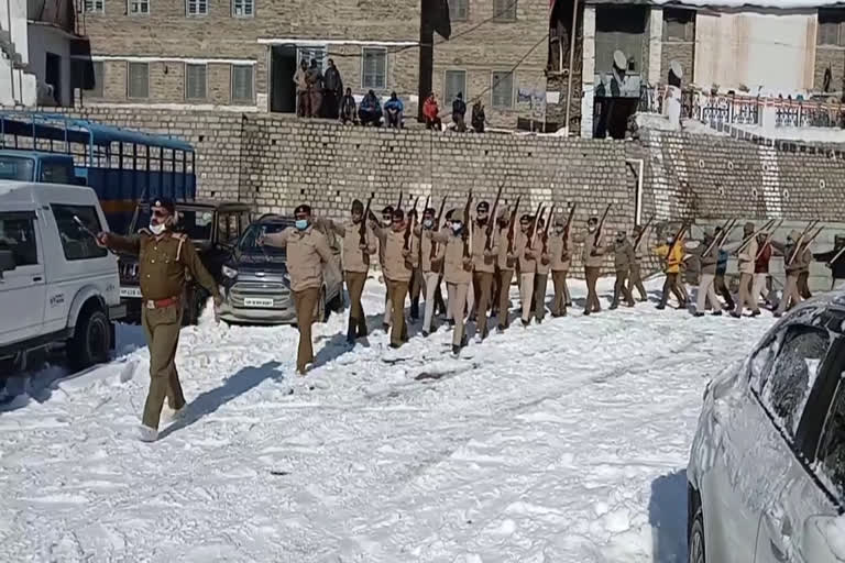 preparations for Republic Day Parade in Keylong