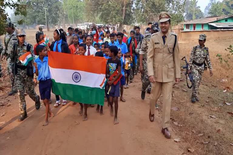 ON THIS RUPUBLIC DAY Tricolor hoisted in Pahurana village OF DANTEWADA