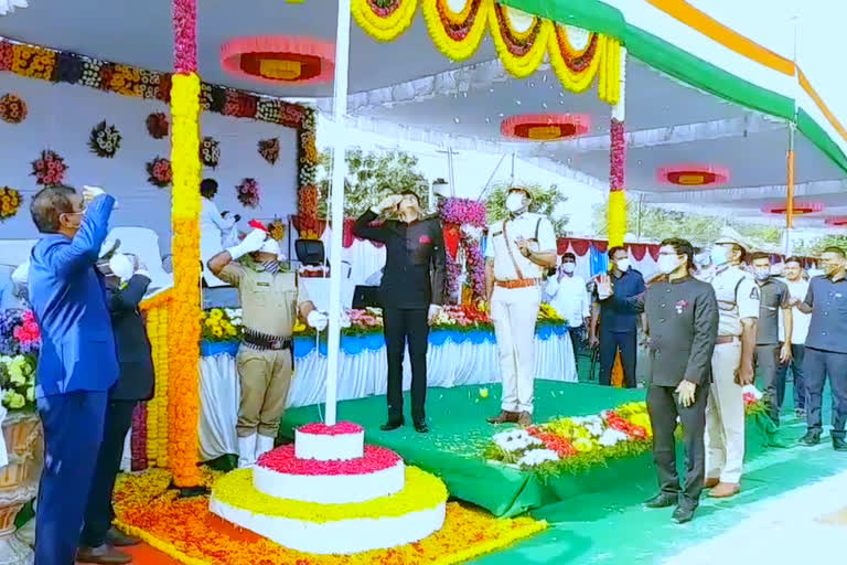 sircilla collector krishna bhaskar hosted flag