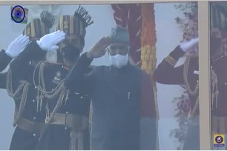 The Tricolour unfurled at Rajpath in the presence of President Ram Nath Kovind, Prime Minister Narendra Modi