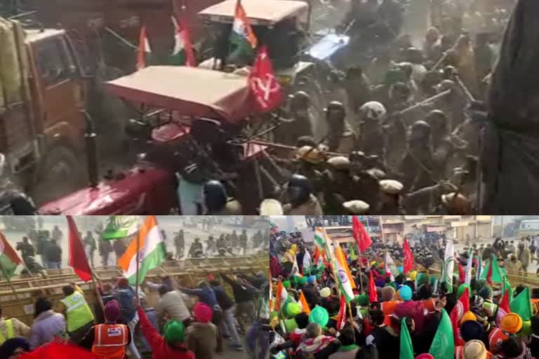 Farmers Protest Live  Farmers Protest Violence  farmers break police barricades  Police Barricades  Republic Day Tractor Rally