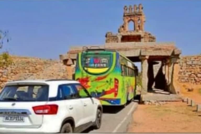 hampi monument damage