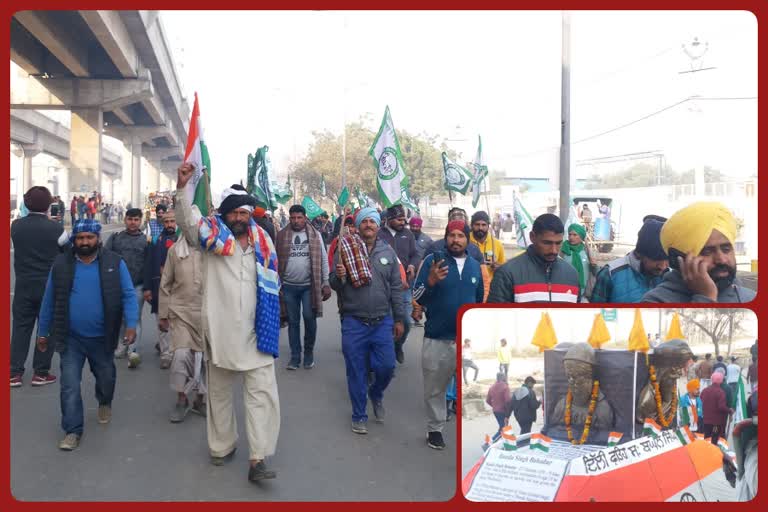 Tractor march of farmers left from Tikari border in Delhi