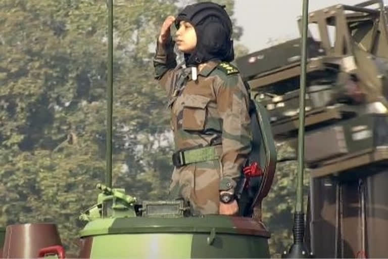 Captain Preeti Choudhary who led the upgraded Schilka weapon system contingent