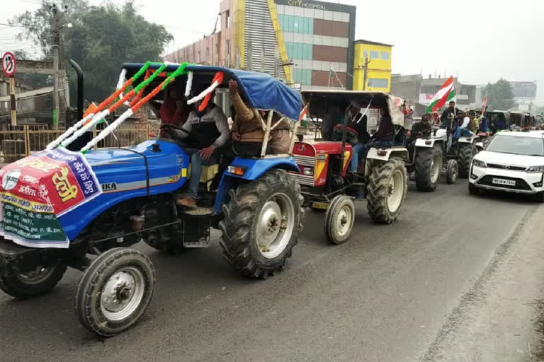 tractor rally in Saharsa