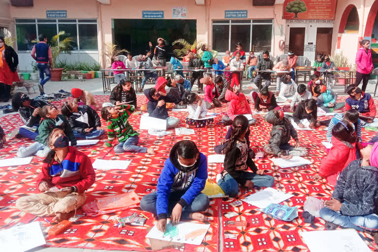 Painting Competition on 72nd Republic day at SVT School of Kirari delhi