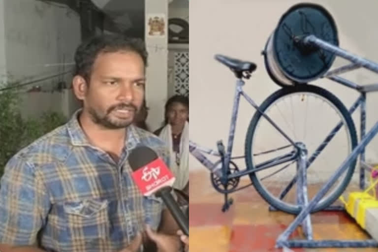 Prathap developed low cost Cycling Washing Machine
