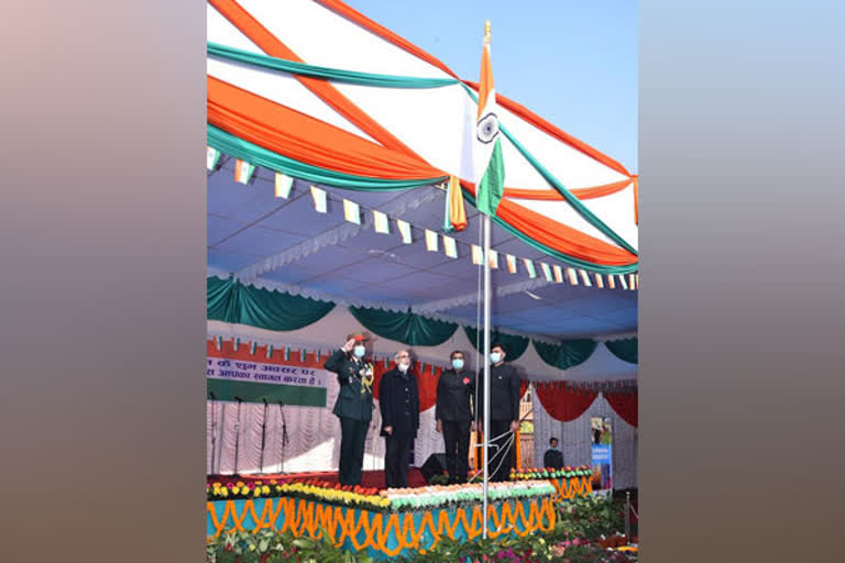 Indian Ambassador to Nepal, Vinay Mohan Kwatra hoisted the national flag at the Embassy of India in Kathmandu