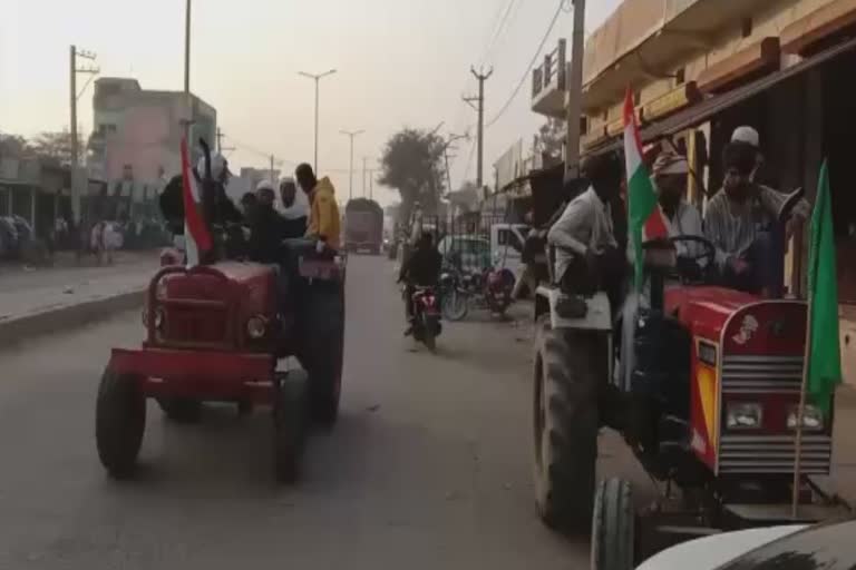 farmers tractor parade in mewat