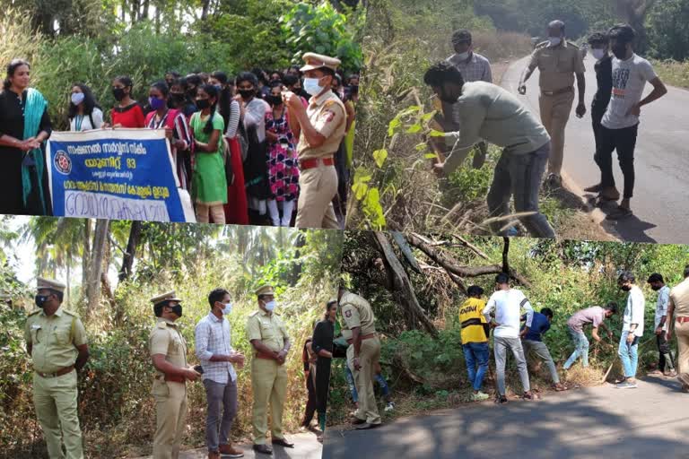 റോഡ് സുരക്ഷ  റോഡ് സുരക്ഷാ മാസാചരണം  മോട്ടോര്‍ വാഹന വകുപ്പിനൊപ്പം ചേര്‍ന്ന് വിദ്യാര്‍ഥികളും  കാസര്‍കോട്  കാസര്‍കോട് ജില്ലാ വാര്‍ത്തകള്‍  road safety  road safety month  motor vehicle department  kasargod  kasargod latest news