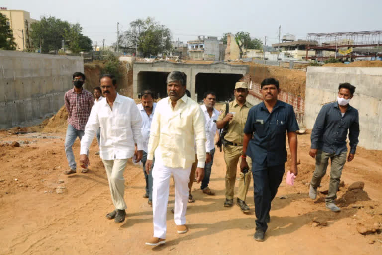 Deputy speaker Padmarao Goud inspected the railway gate road bridge