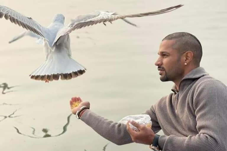 cricketer shikhar dhawan in varanasi