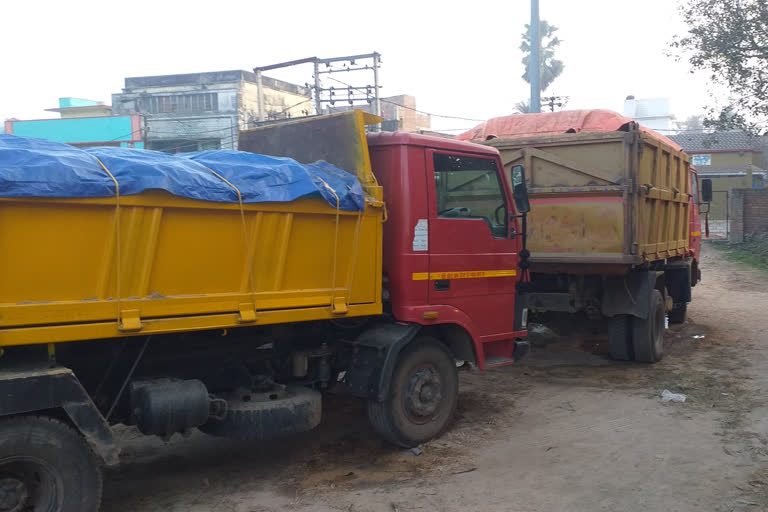 mining department and police runs vehicle checking campaign in bhagalpur