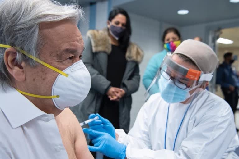 UN chief Antonio Guterres receives COVID-19 vaccine