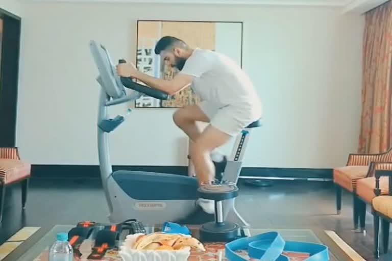 Ind vs Eng: Virat Kohli sweats it out inside hotel room ahead of Test series