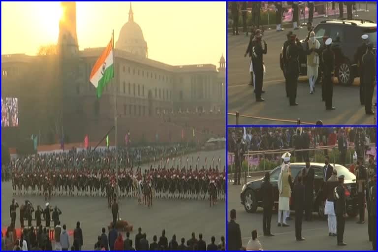 Beating Retreat ceremony at Vijay Chowk in Delhi