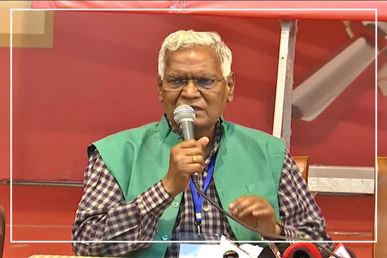 CPI National General Secretary D. Raja at National Party National Committee Meetings in Hyderabad