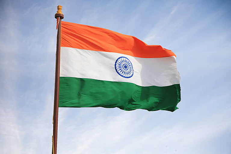 150 feet high flag in Mahakumbh