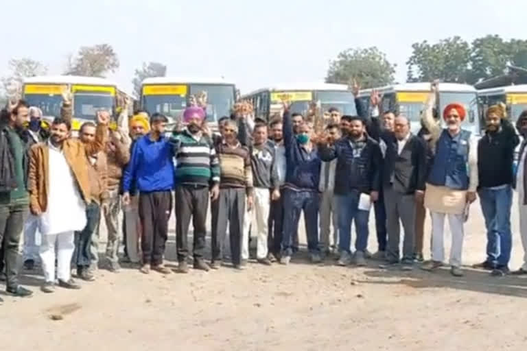 Rajasthan Roadways,  Roadways workers strike in Hanumangarh