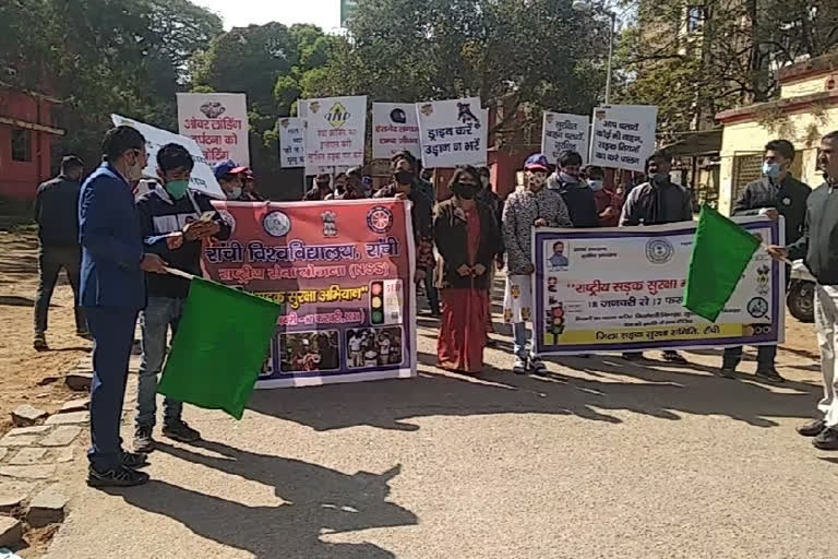 Ranchi University holds road awareness rally