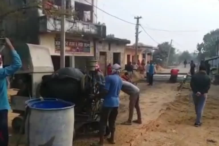 first time road construction in chauparan in hazaribag