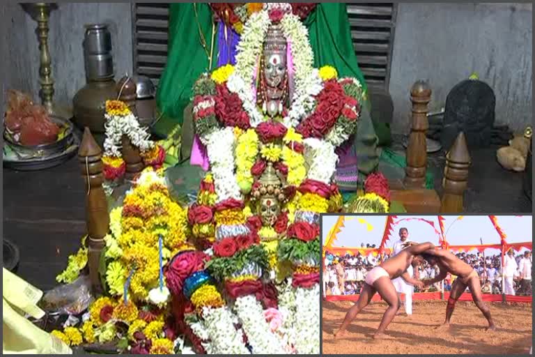 Wrestling tournament in bankapura topina durgadevi fair