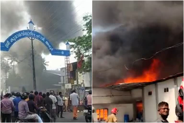 fire broke out in godown  alappuzha  alappuzha fire accident  alappuzha latest news  alappuzha district news  അരൂരിൽ ടിന്നർ ഗോഡൗണിൽ തീപിടിത്തം  ആലപ്പുഴ  ആലപ്പുഴ ജില്ലാ വാര്‍ത്തകള്‍  ആലപ്പുഴ തീപിടിത്ത വാര്‍ത്തകള്‍