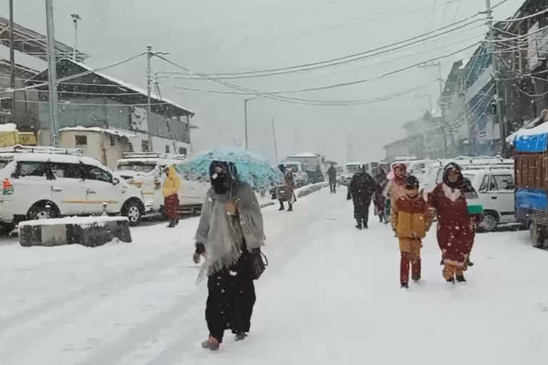 جنوبی کشمیر میں تازہ برفباری