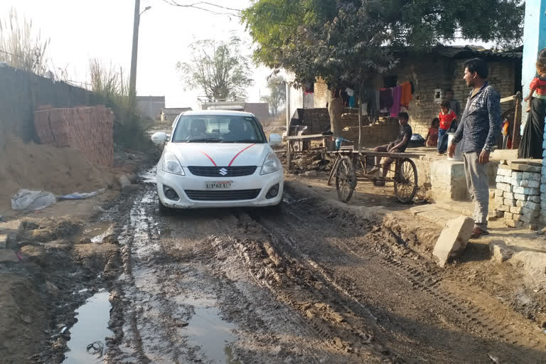 water logging on bad road